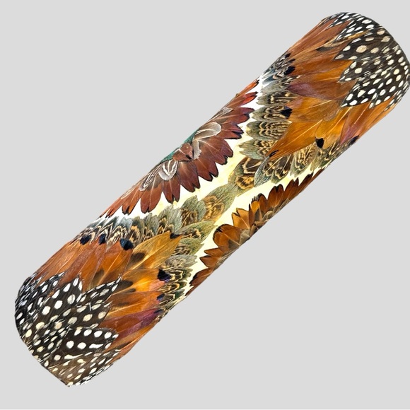 VINTAGE (60s) EXOTIC PEACOCK  FEATHER CLUTCH - GORGEOUS! - Picture 5 of 13